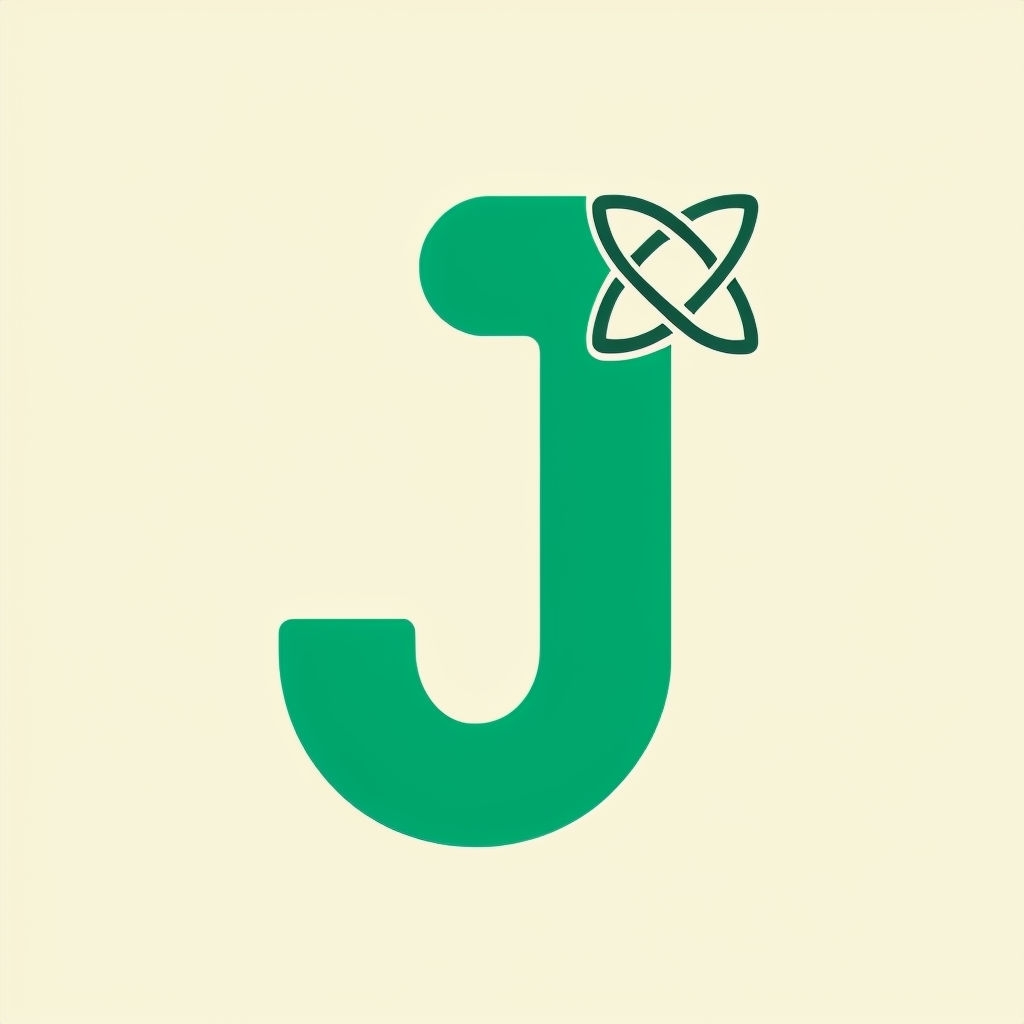Modern Minimalist Emerald Green J Monogram Logo Design Monogram