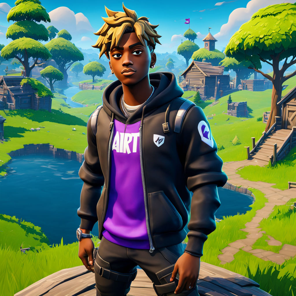 Juice wrld fortnite skin standing in fortnite map by Sam Salas Playground