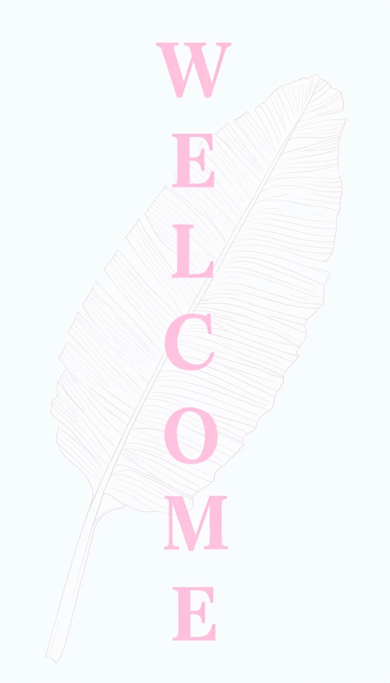 Minimalist Welcome Sign with Banana Leaf Illustration Event Sign