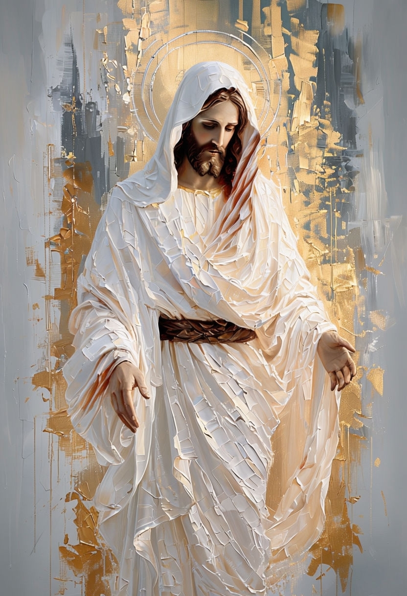 Mystical Impressionistic Jesus Christ Religious Painting Art