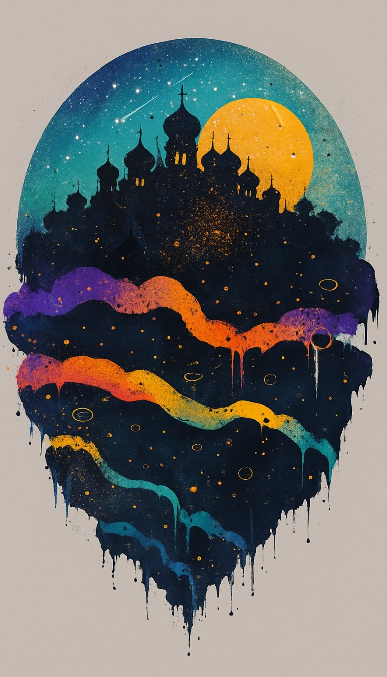 Surreal Mystic Landscape with Church Silhouette Phone Case Cover
