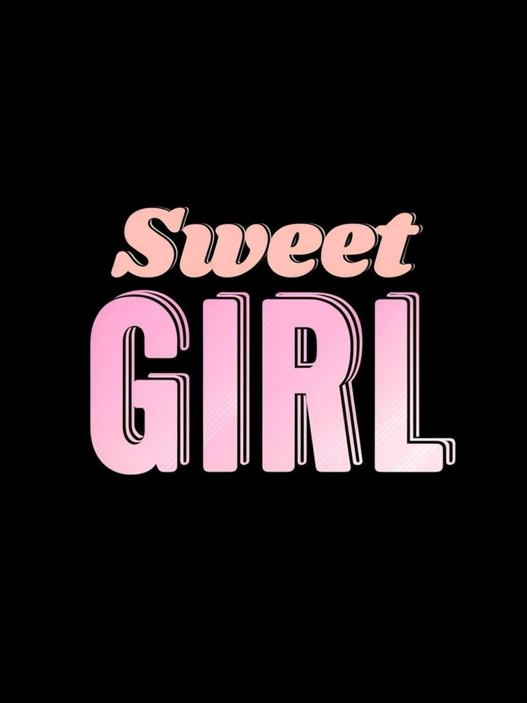 Sweet GIRL Typography Design on Black Background T-shirt