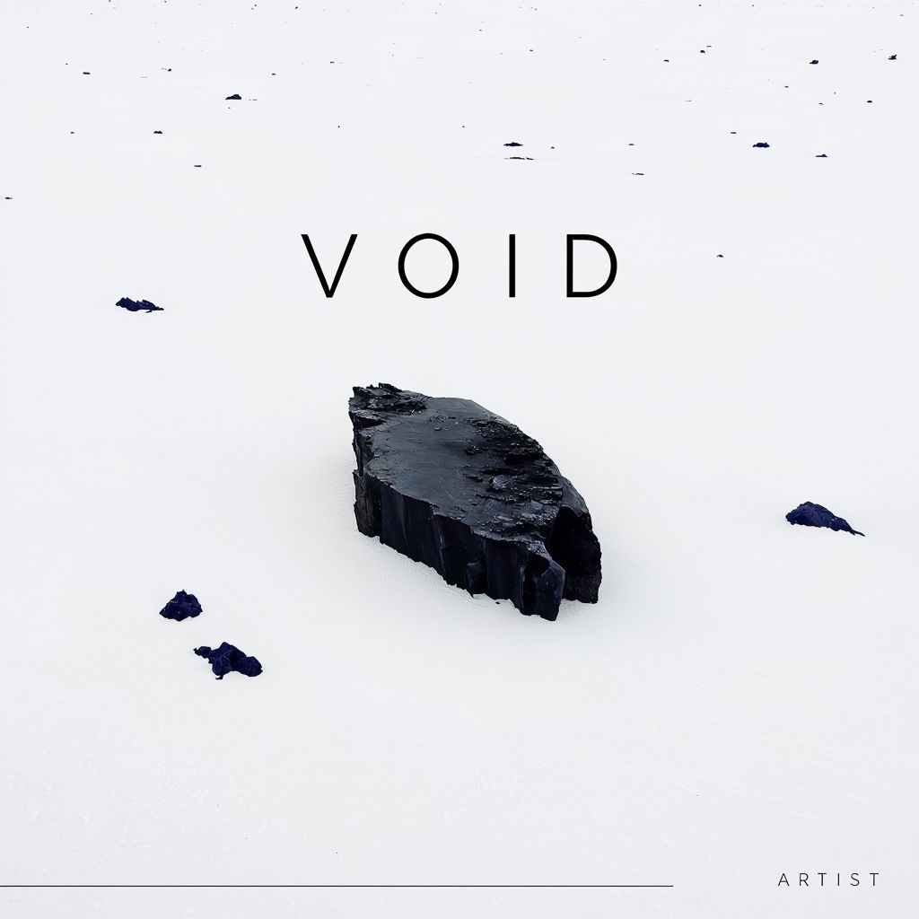 Minimalist Black Stone and Void Theme Album Cover