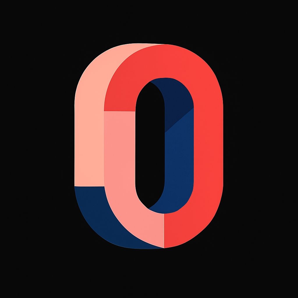 Stylized Geometric Letter O Abstract Art Print Monogram