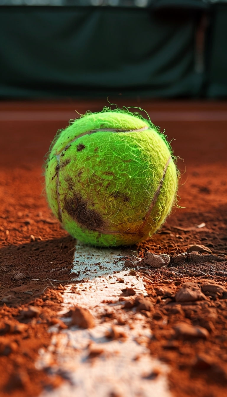 Vibrant Close-Up of Lime Green Tennis Ball on Clay Court Phone Case Cover