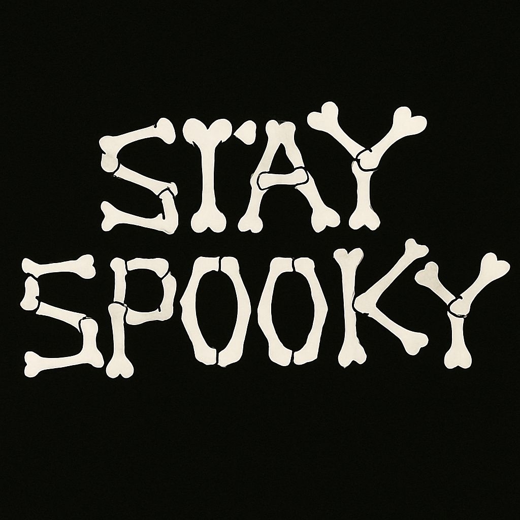 Stay Spooky Bone Fragment Text Design T-Shirt