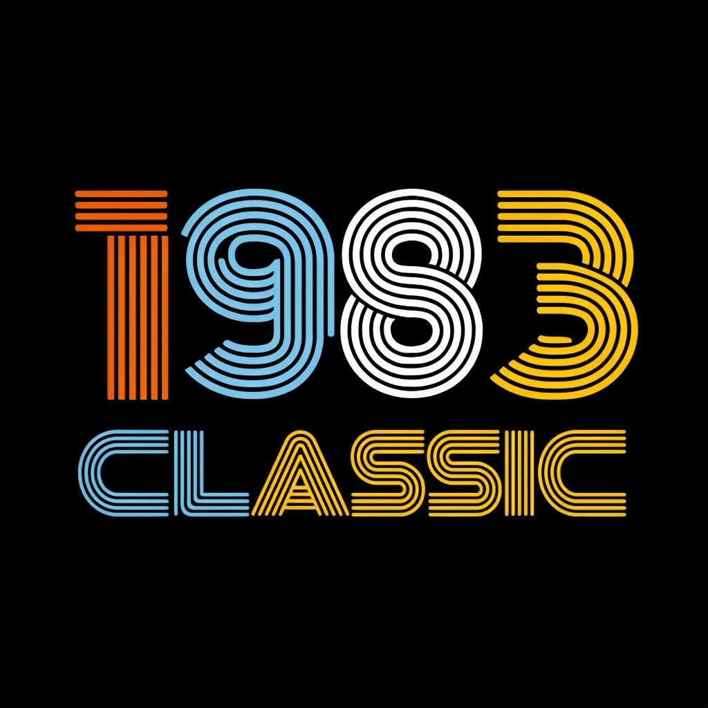 Retro 1983 Classic Colorful Graphic Design T-Shirt