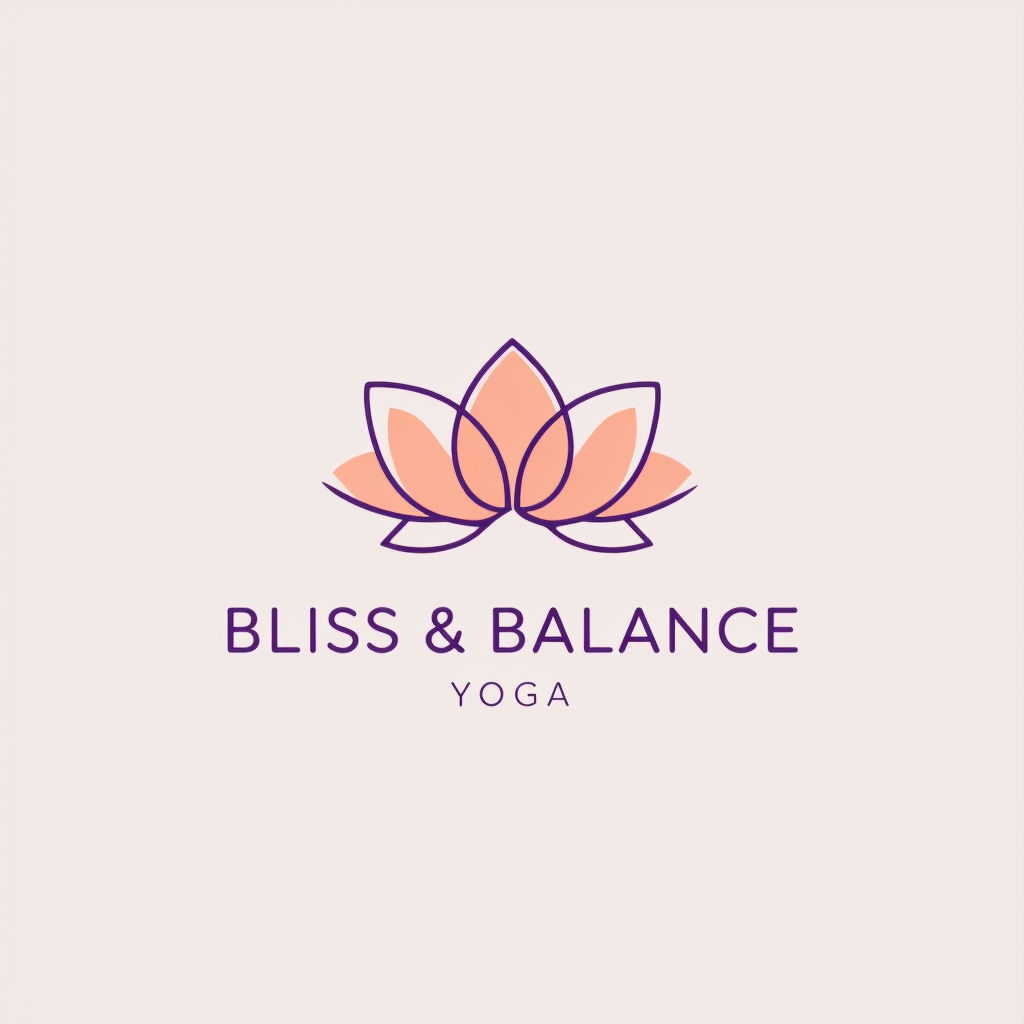 Minimalist Bliss & Balance Yoga Logo Design