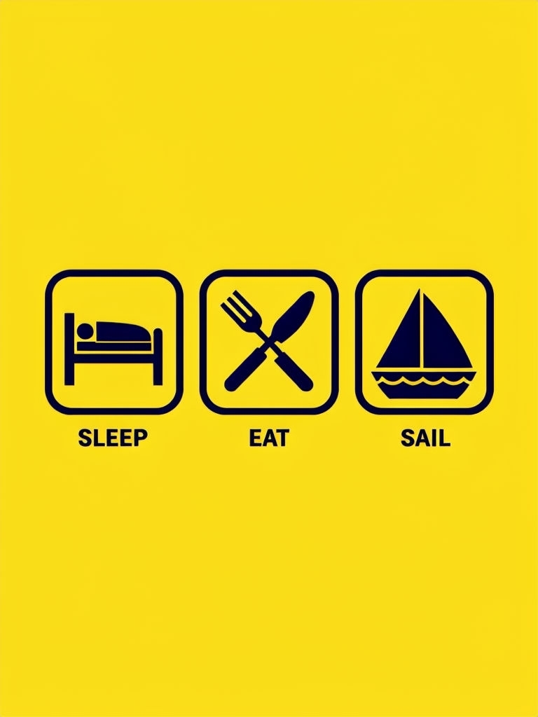 Sleep Eat Sail Minimalist Graphic Design T-Shirt