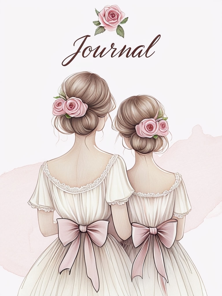 Elegant Mother-Daughter Bond Journal Illustration EBook Cover