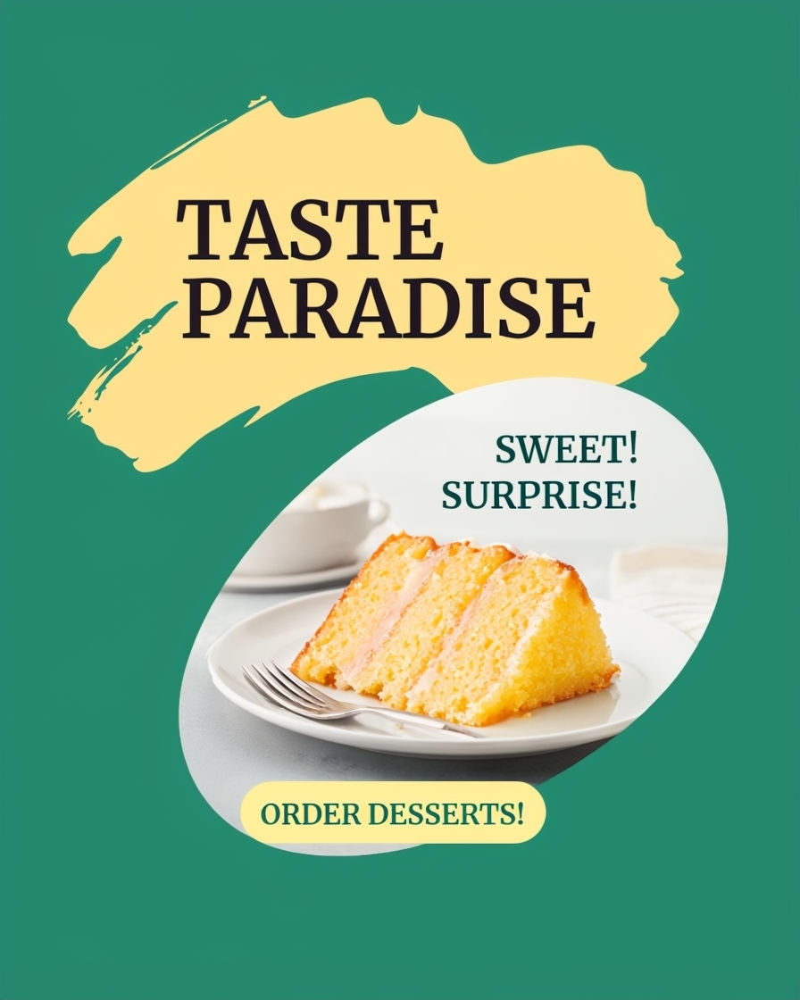 Taste Paradise Lemon Drizzle Cake Advertisement Design Ads