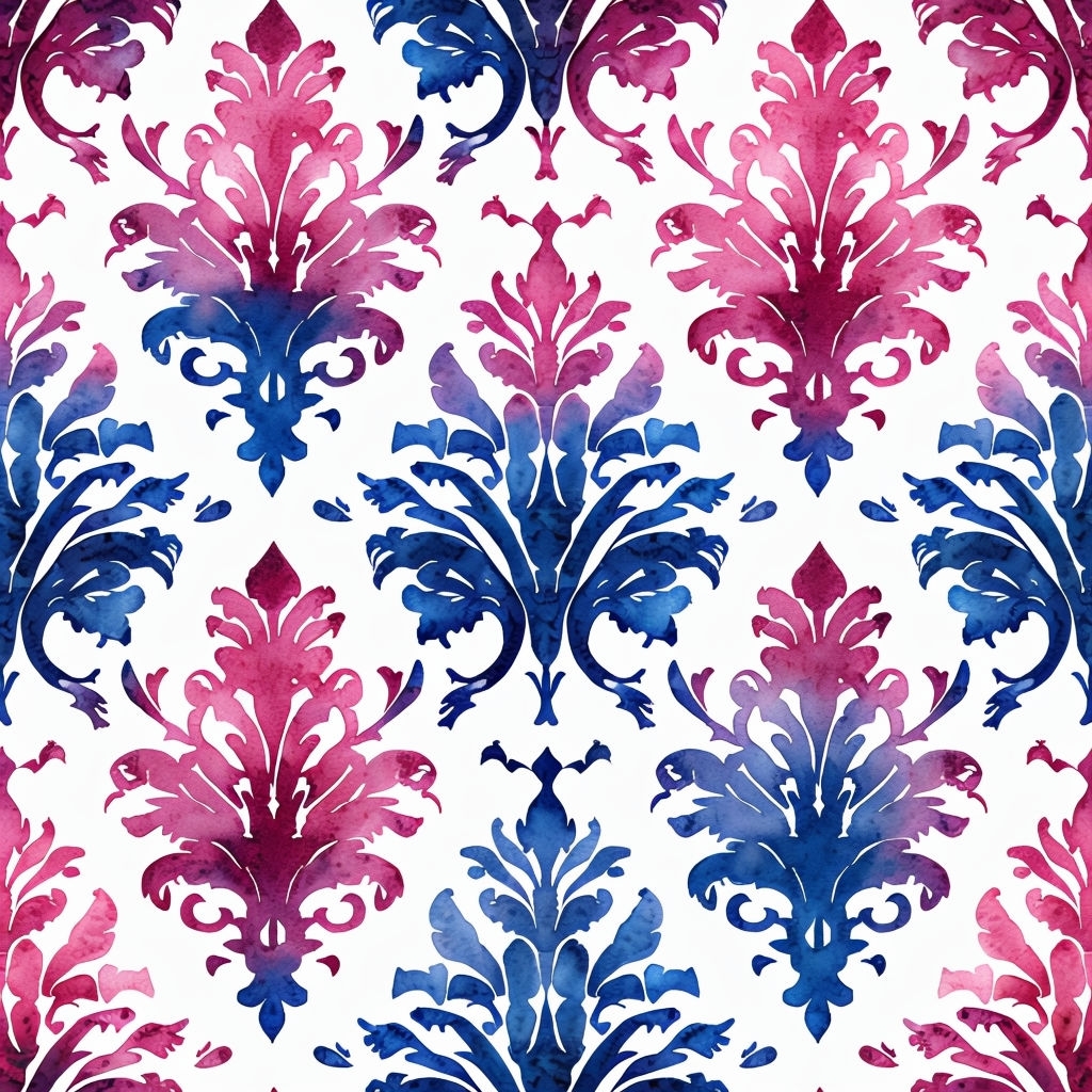 Elegant Pink Floral Damask Pattern for Home Decor Seamless Pattern