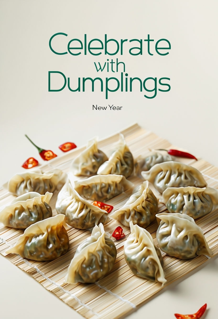 Celebrate with Dumplings Elegant Social Media Post