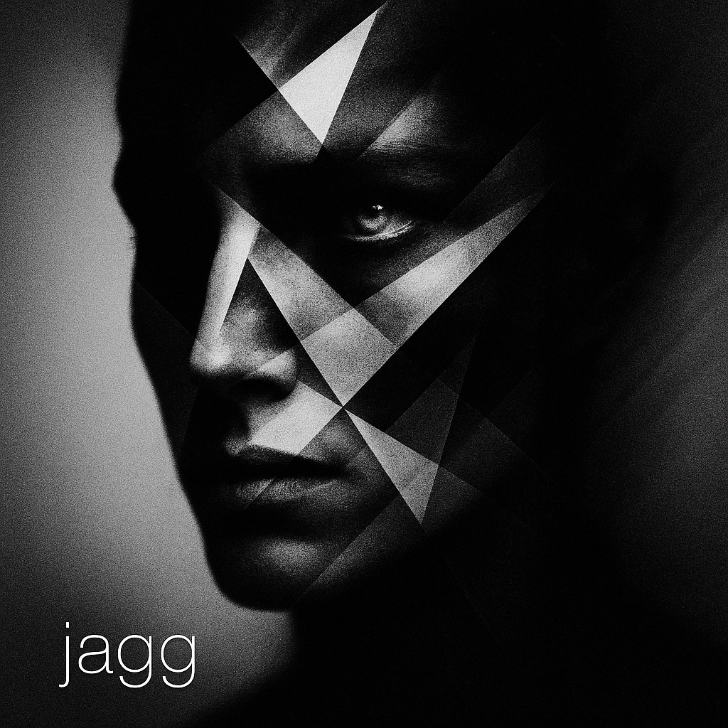 Striking Black and White Abstract Portrait Art Album Cover