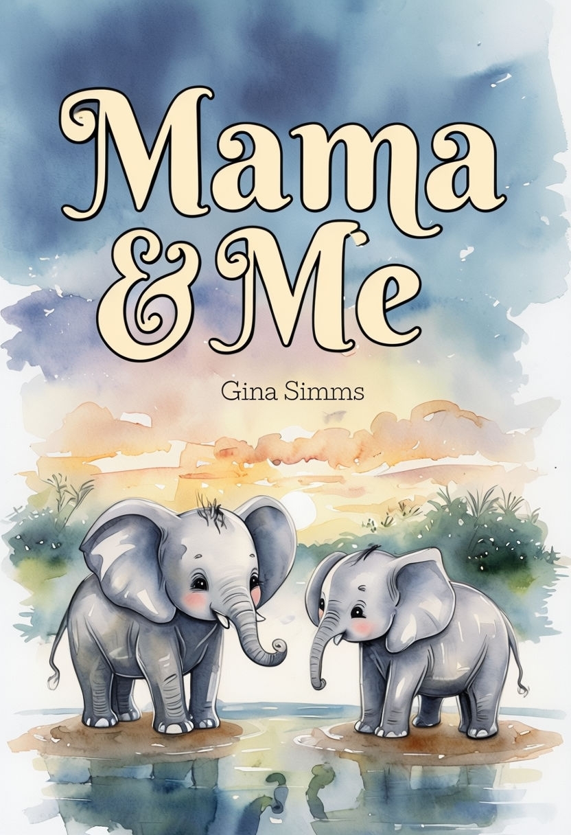 Whimsical Watercolor Mama & Me Children's Book Cover - Playground