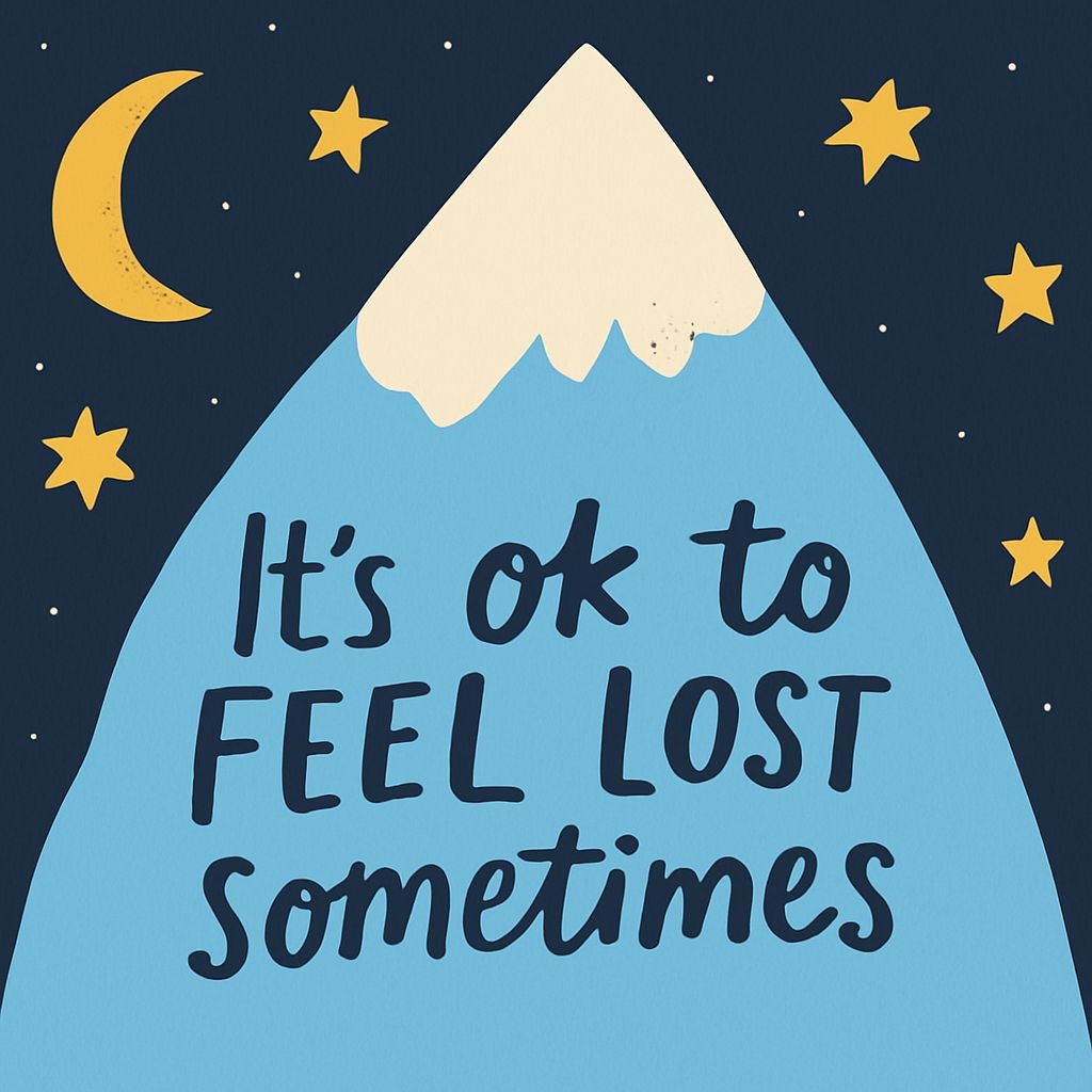 Uplifting Night Sky Mountain with Inspiring Message Social Media Post
