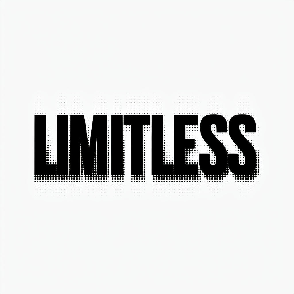 Bold Limitless Typography Halftone Textured Graphic T-Shirt