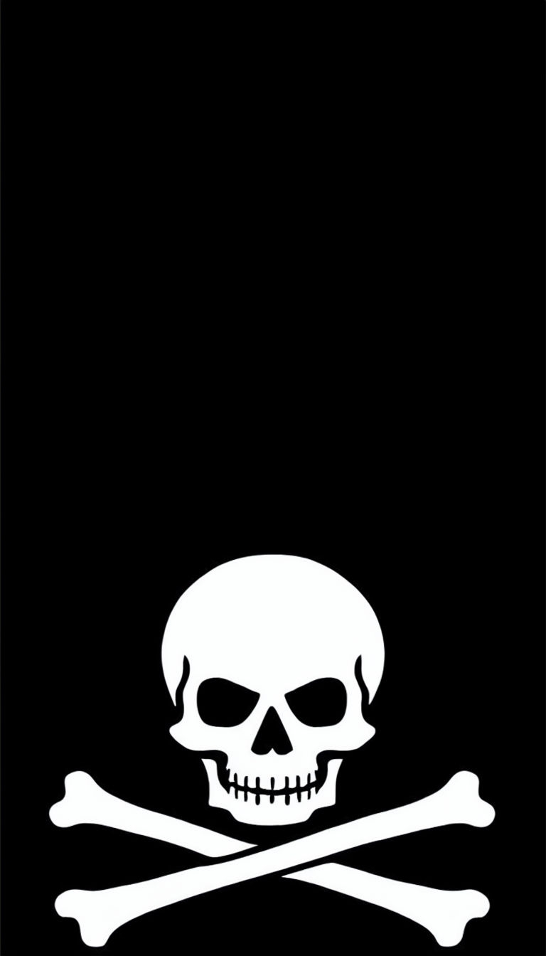 Bold White Skull and Crossbones Emblem Phone Case Cover