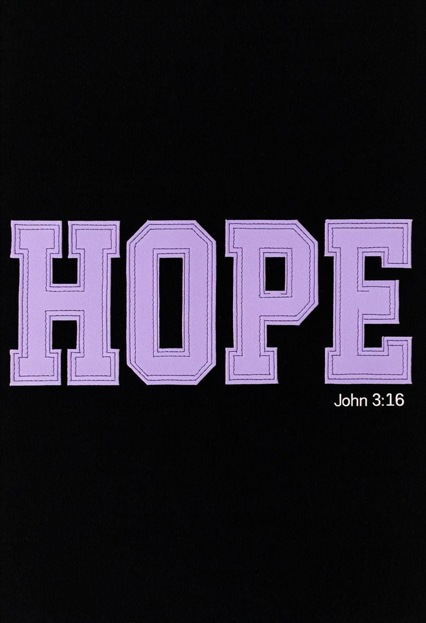 Bold Purple HOPE Typography with John 3:16 T-Shirt