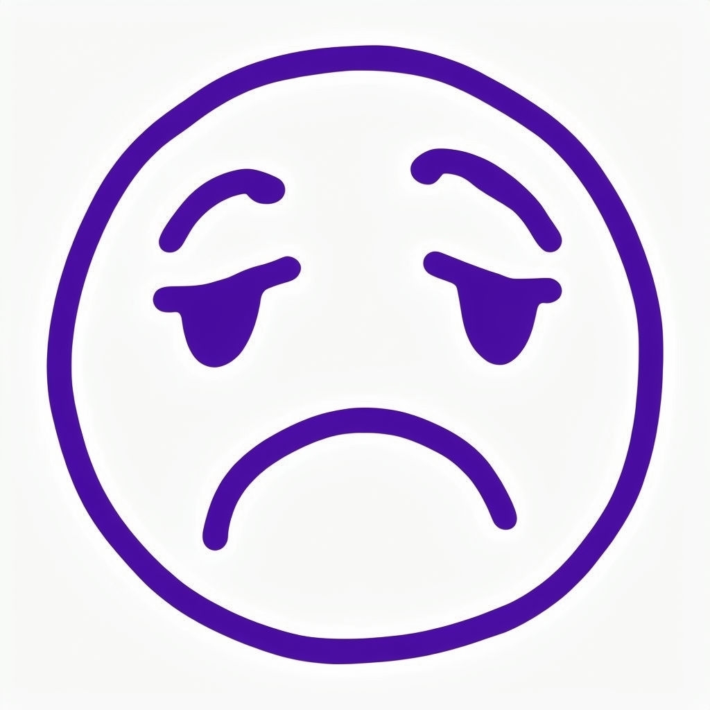 Sad Face Minimalist Cartoon Design T-Shirt