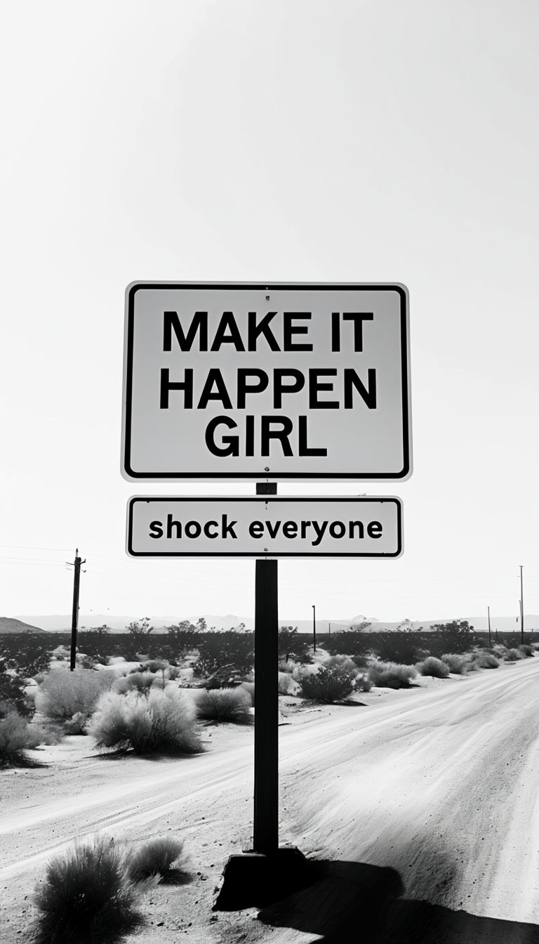Motivational Black and White Road Sign Artwork Mobile Wallpaper
