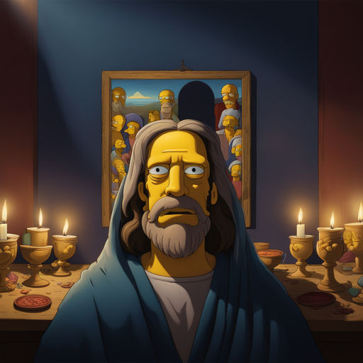 The Simpsons characters gathering for the Last Supper by Dremon Green ...