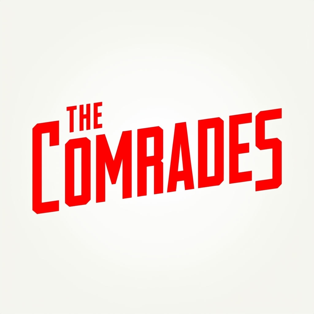 Bold 3D Red COMRADES Typography Logo Design