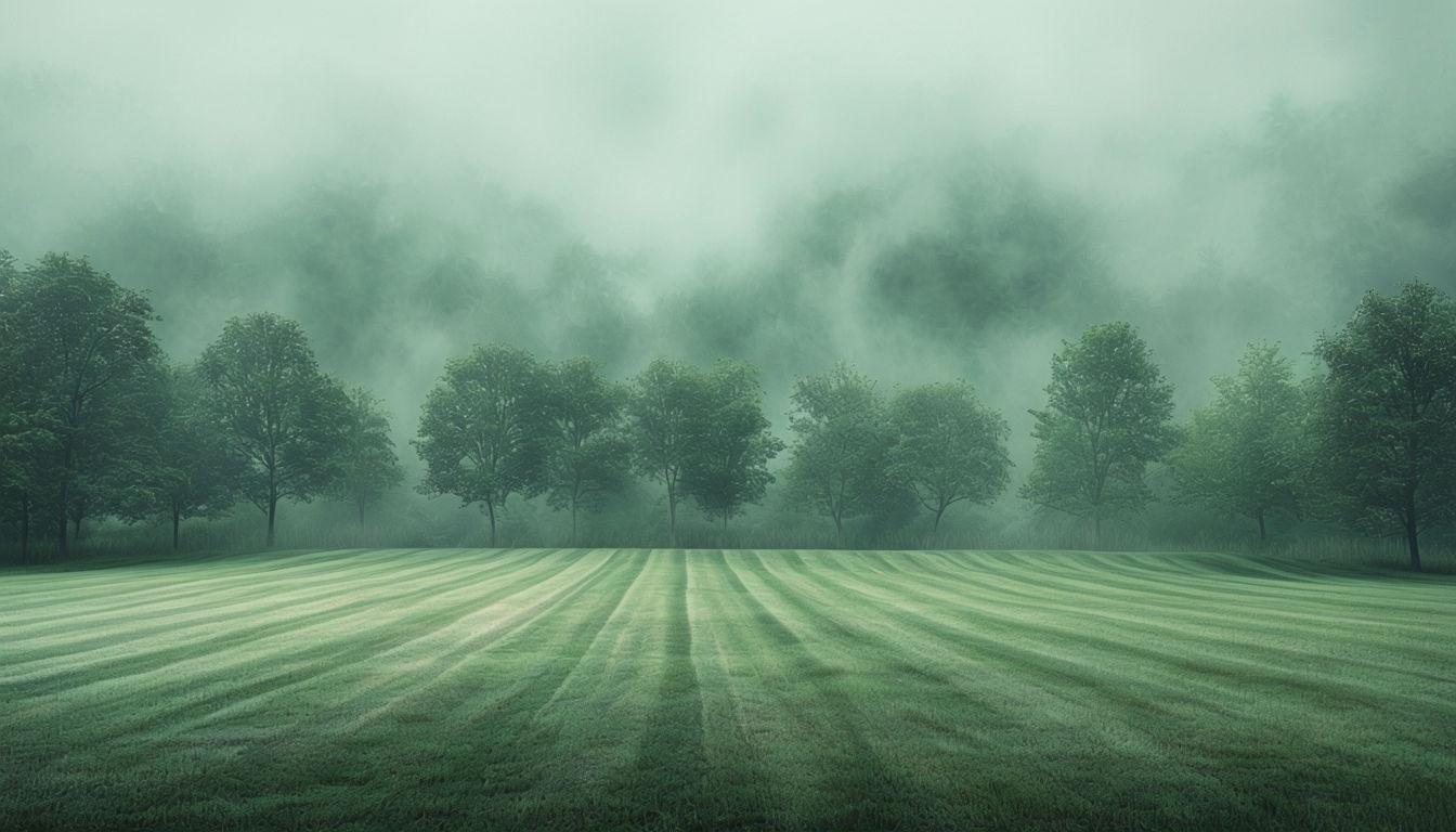 Tranquil Misty Green Landscape for Virtual Backgrounds