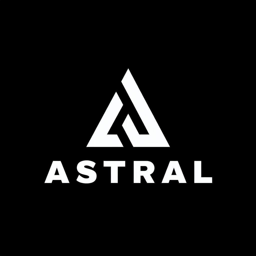 Modern Minimalist Astral Logo with Geometric Triangles