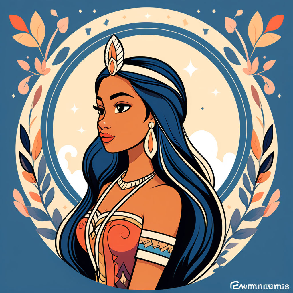 Cartoon princess Pocahontas