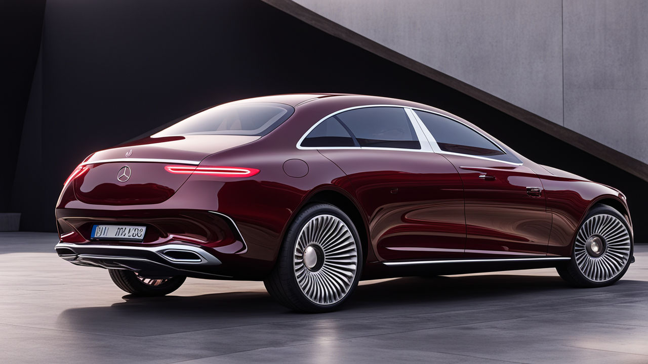 Produce a rear view image of the 2025 Mercedes Maybach seri ... by ...