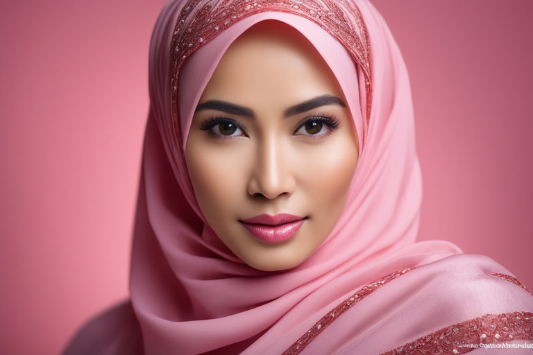 Javanese busty woman in a pink full hijab poses for a pictur... by Benz ...