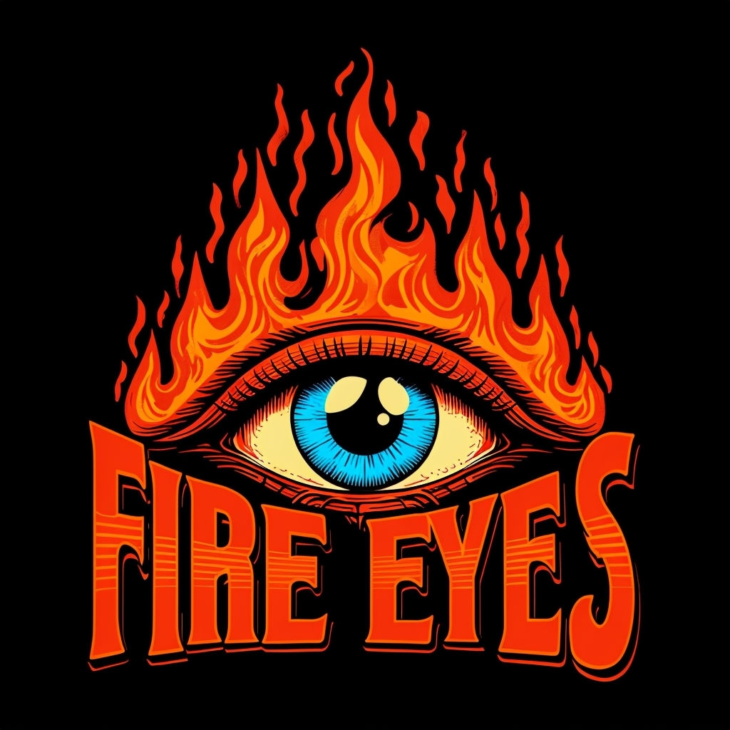 Fiery Eye Graphic Design with Bold 'FIRE EYES' Text T-Shirt