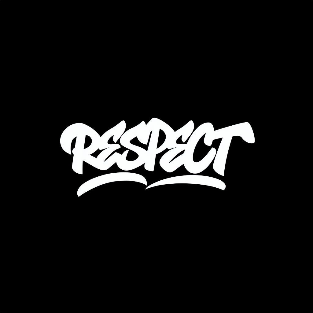Bold Minimalist Graffiti RESPECT Typography T-Shirt