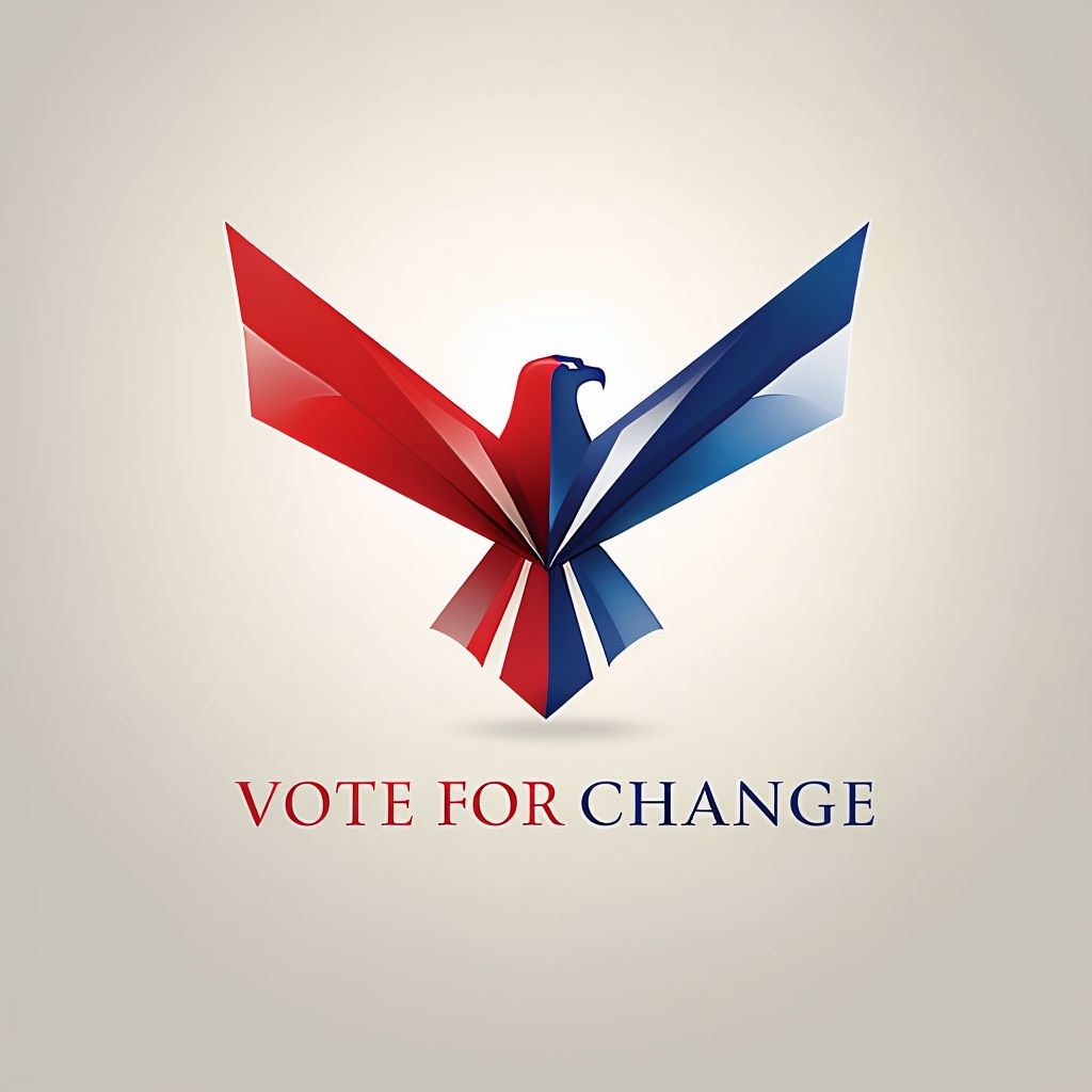 Abstract Eagle Vote for Change Modern Logo