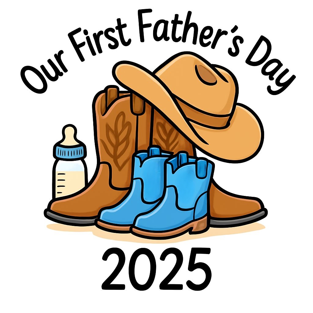 Our First Father's Day Cowboy Boots T-Shirt