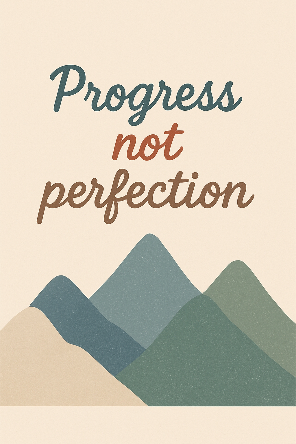 Serene Minimalist Progress Not Perfection Motivational Phone Case Cover