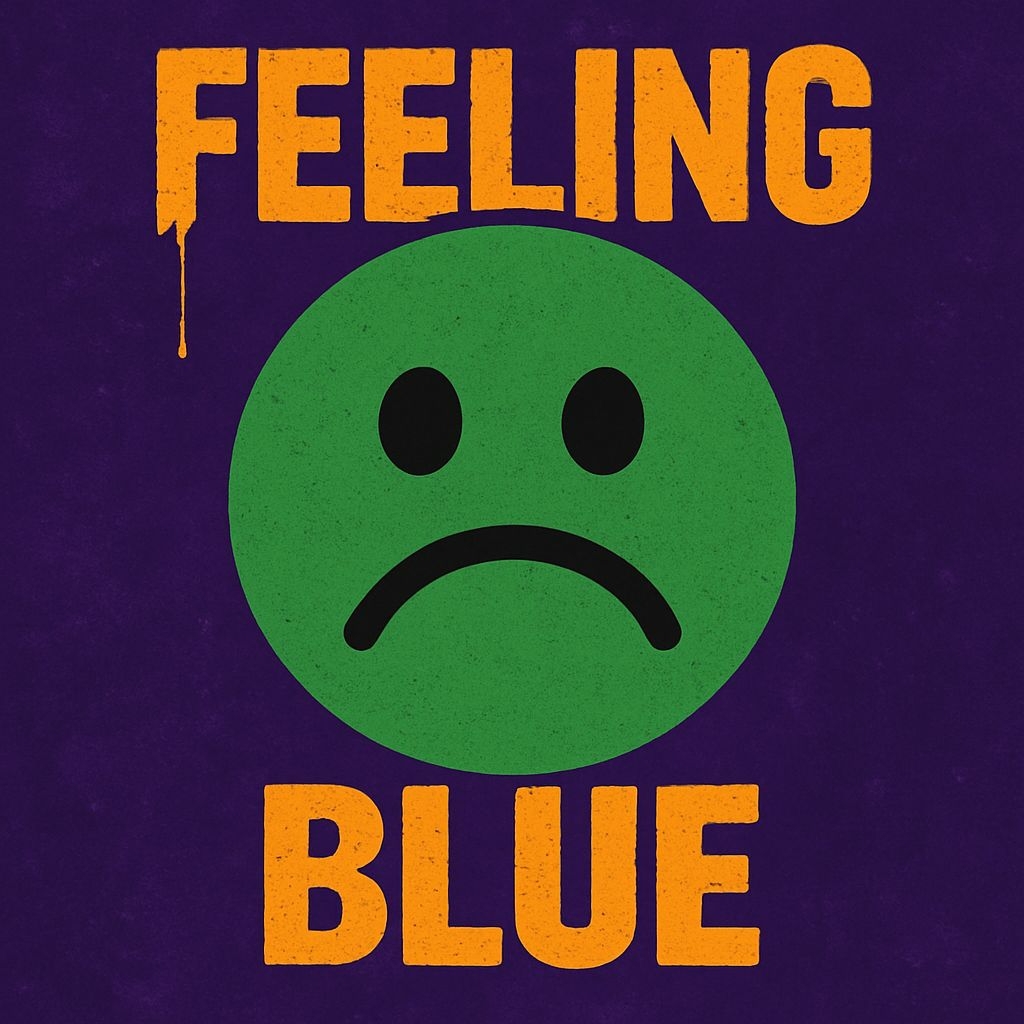 Feeling Blue Minimalist Smiley Face T-Shirt