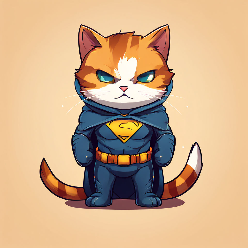 I want comic cat superhero character. Character should be in... by ...