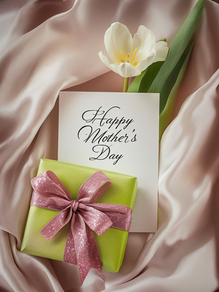 Elegant Mother's Day Still Life Photograph on Soft Satin Poster