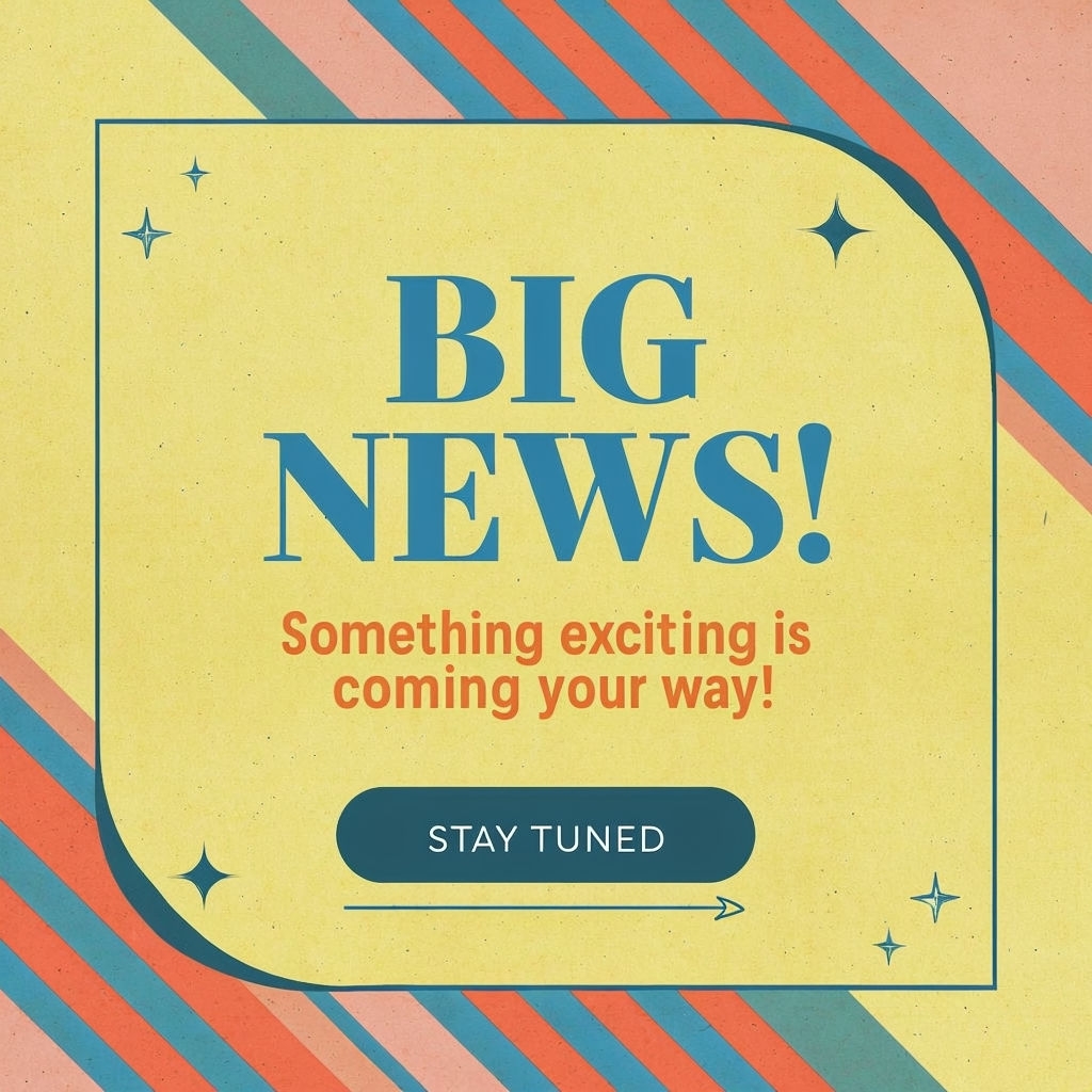 Bold Retro Themed Announcement Template for Social Media Post