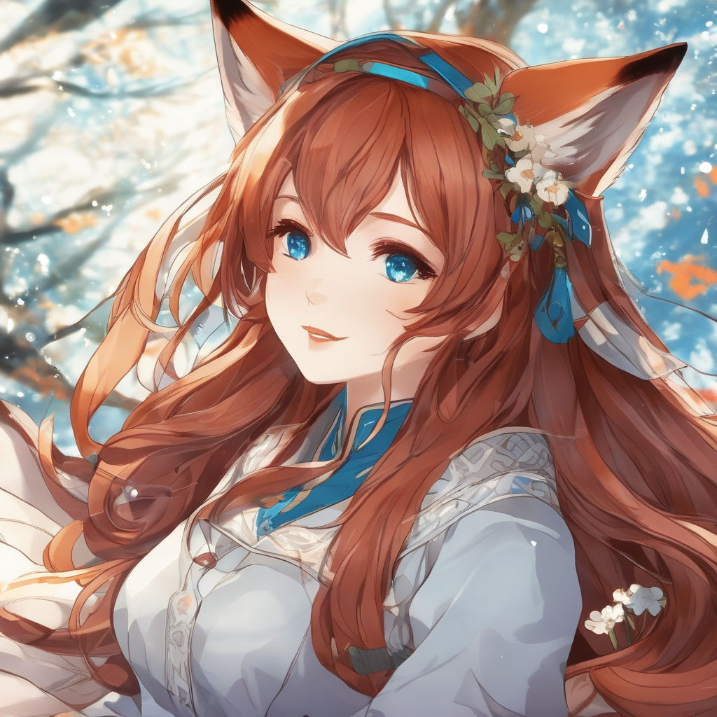 Beautiful anime fox girl