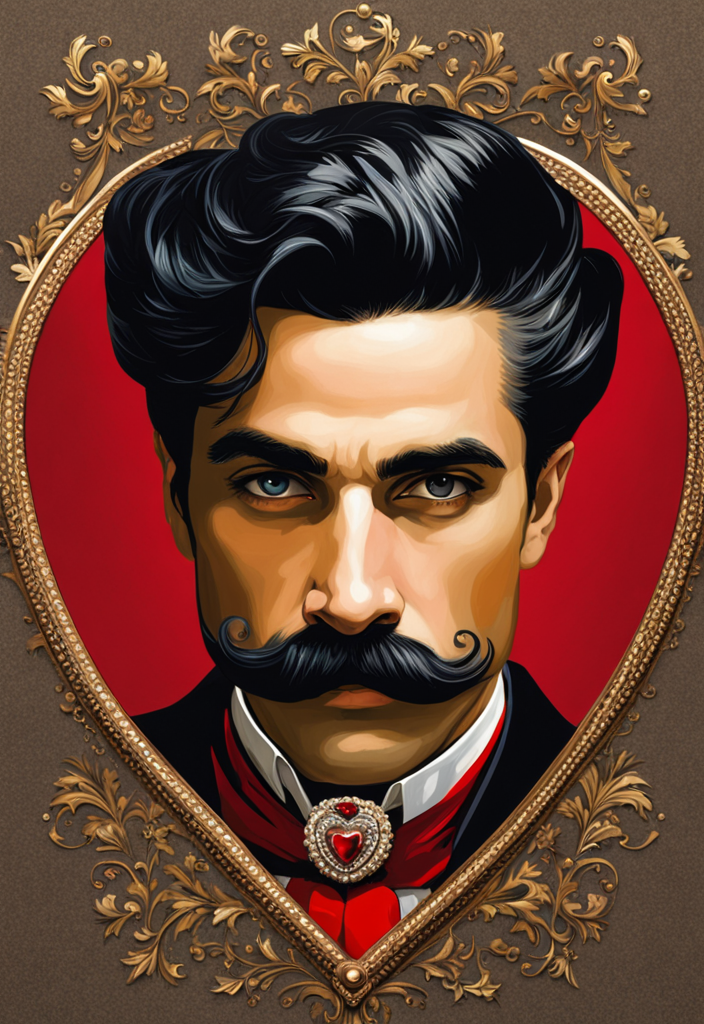 Portrait of a mustachioed gentleman with a solemn expression... by kim ...