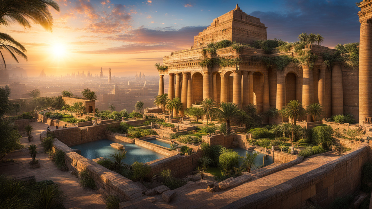 Ancient hanging gardens of Babylon by greg rutkowski by Dawn Brooks ...