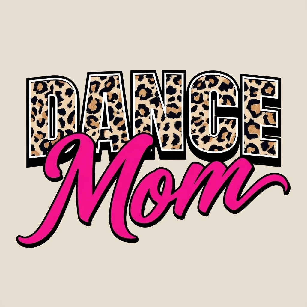 Leopard Print Dance Mom Typography T-Shirt