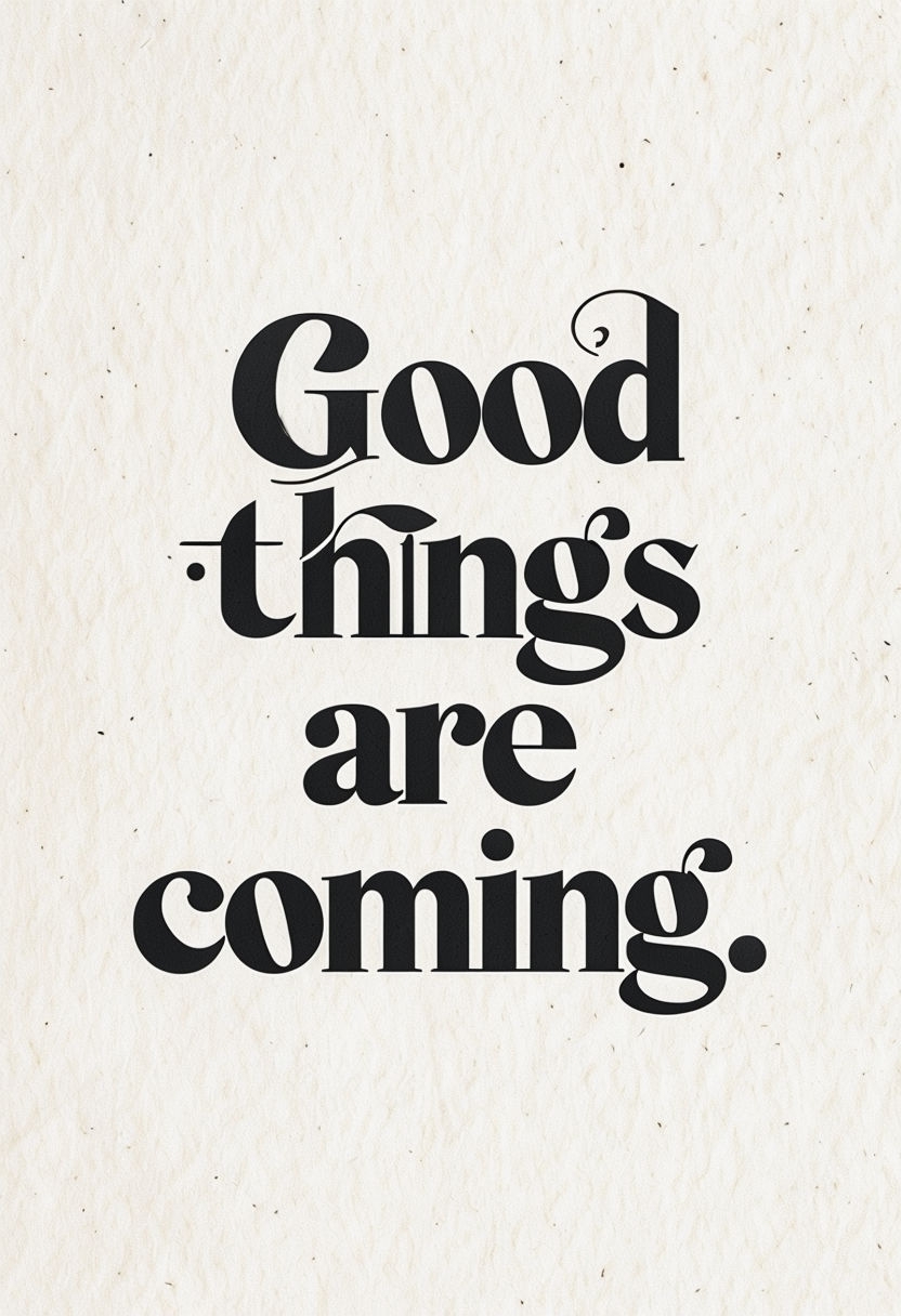 Minimalist Good Things Are Coming Typography Art Poster