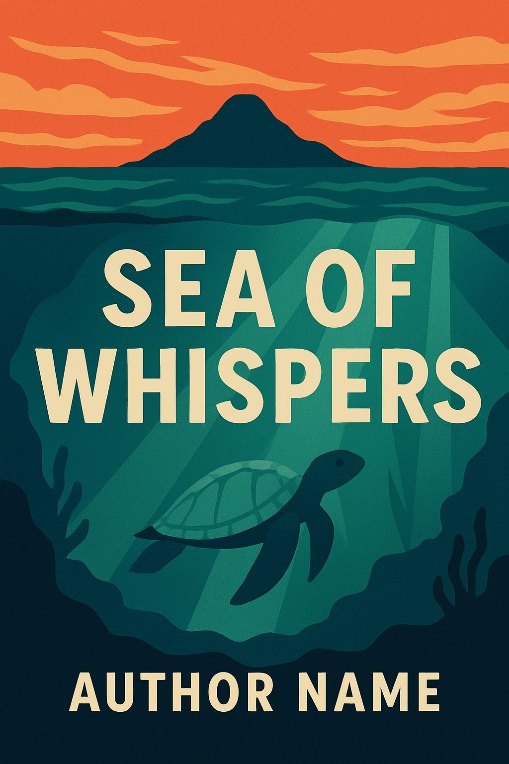Sea of Whispers Minimalist Underwater EBook Cover