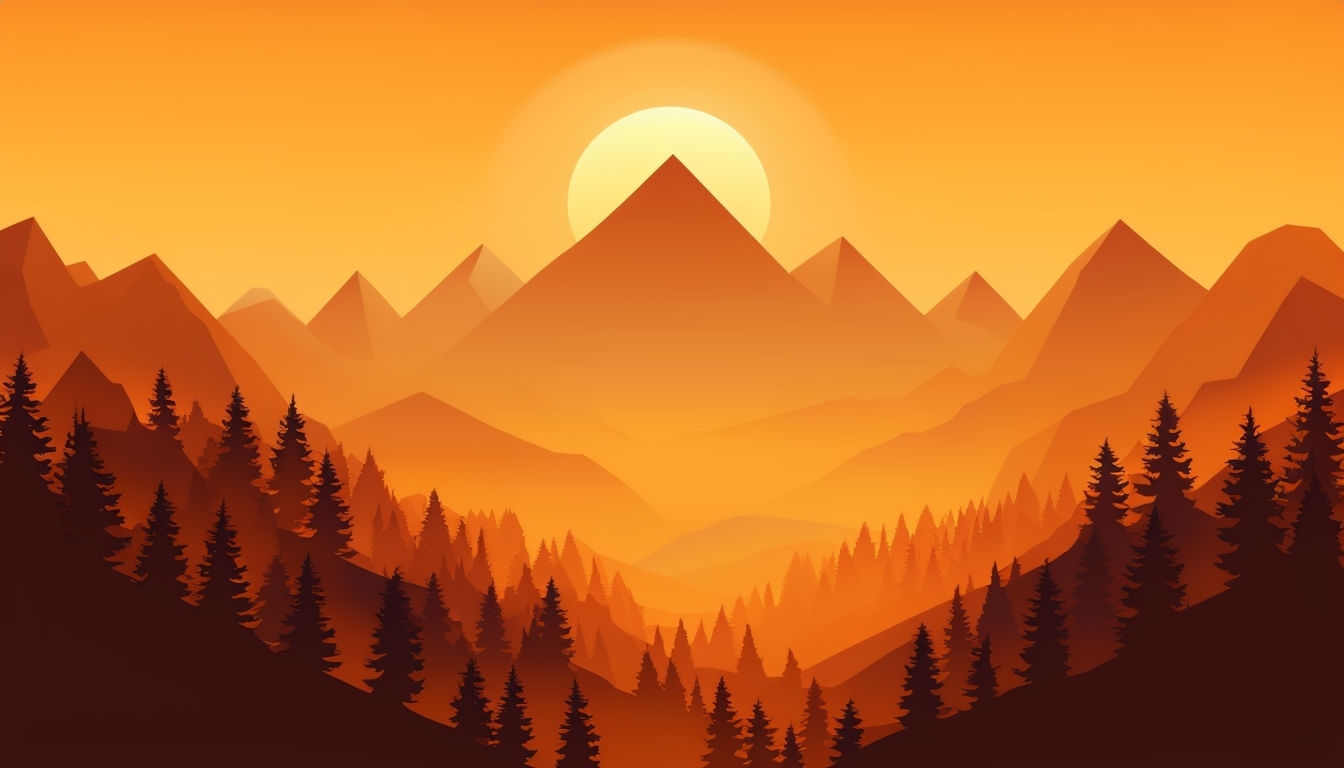 Serene Mountain Landscape with Autumn Colors for Virtual Backgrounds