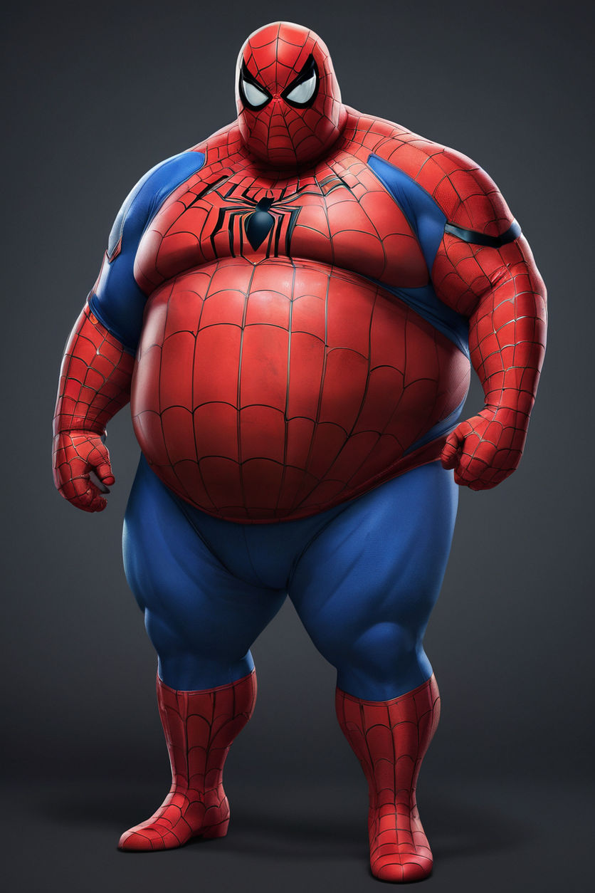 Create a detailed image of fat Spiderman by steve watson - Playground