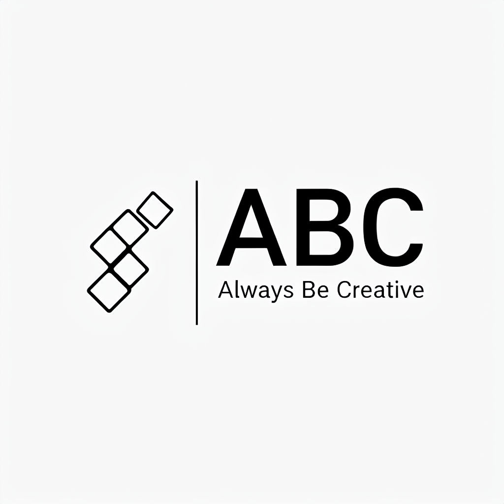 Minimalist Black and White ABC Logo with Creative Design